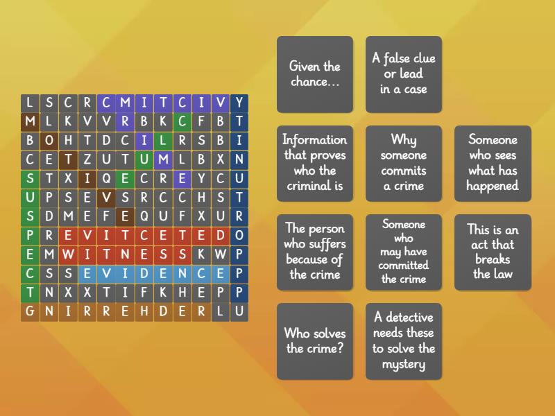 Detective Fiction Wordsearch