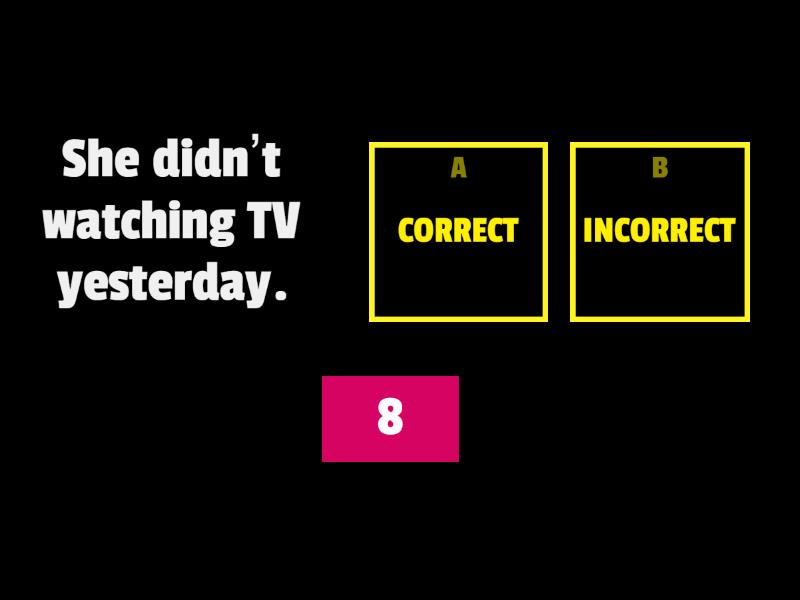 R2 Past Simple/Past Continuous - Correct the mistakes - Win or lose quiz
