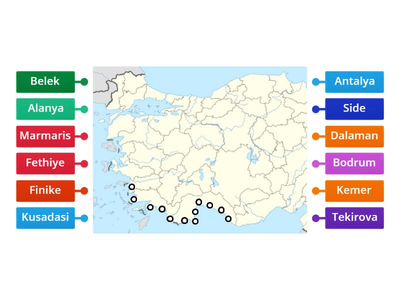 Turkey Resorts - Labelled diagram
