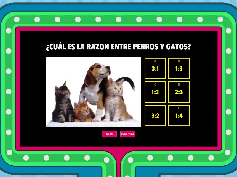 RAZONES Y PROPORCIONES - Gameshow Quiz