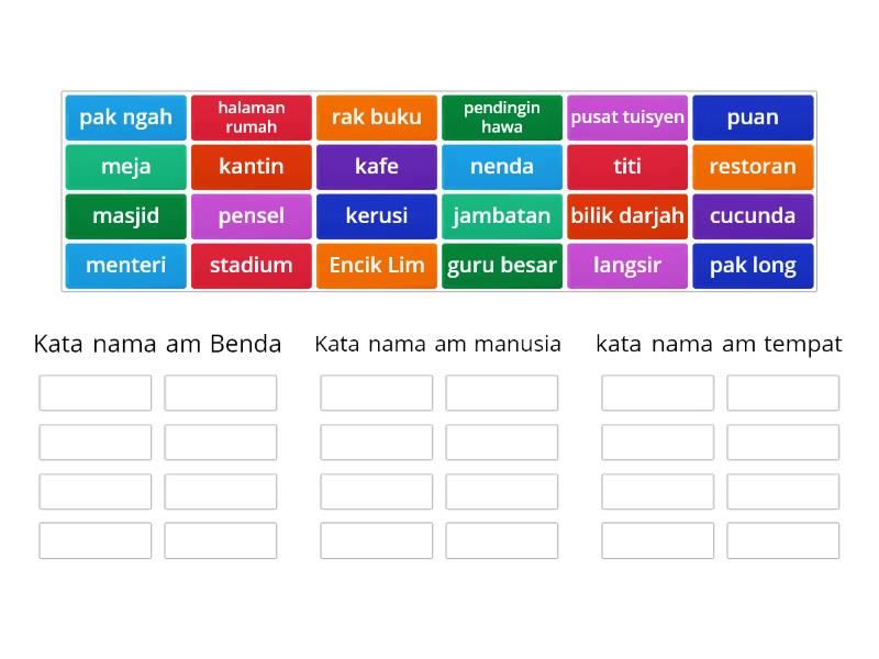 Penggolongan Kata Nama - Group sort