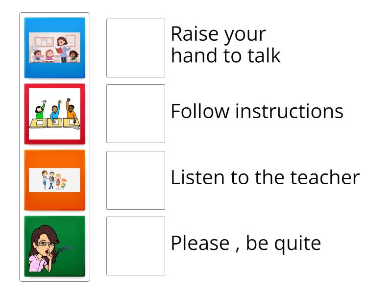 CLASSROOM RULES - Match up