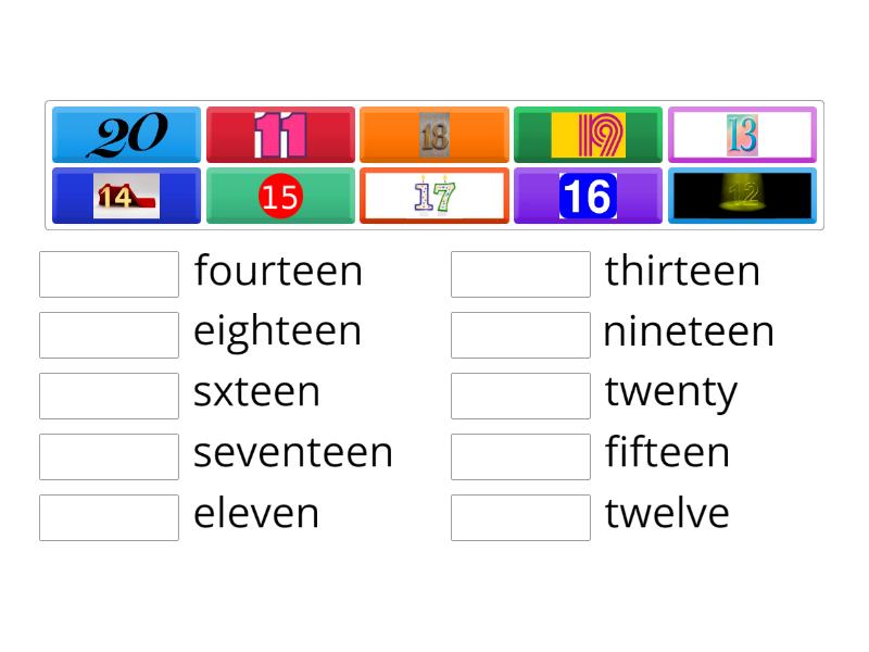 numbers11-20 - Match up