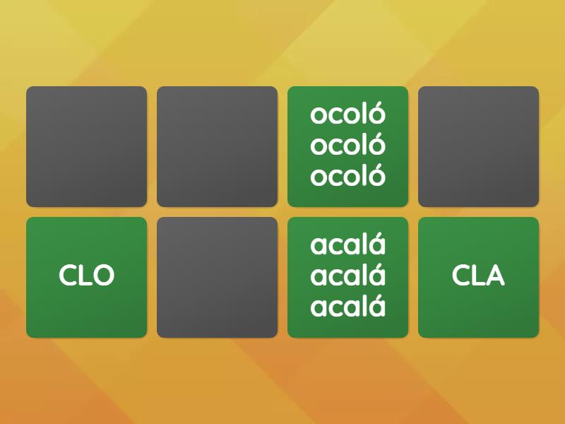 Grupo consonantico lateral - Matching pairs