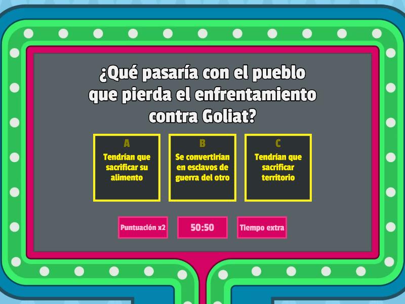 Shmuel I - Capítulo XVII - David y Goliat - Gameshow quiz