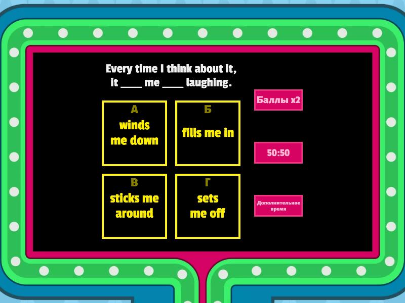Quiz Show Phrasal Verbs - Gameshow quiz
