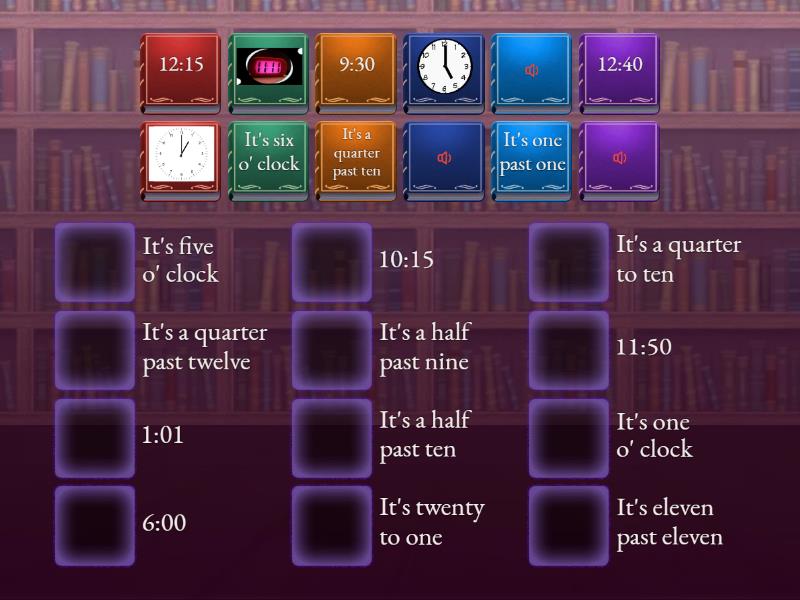 Telling the time - Match up