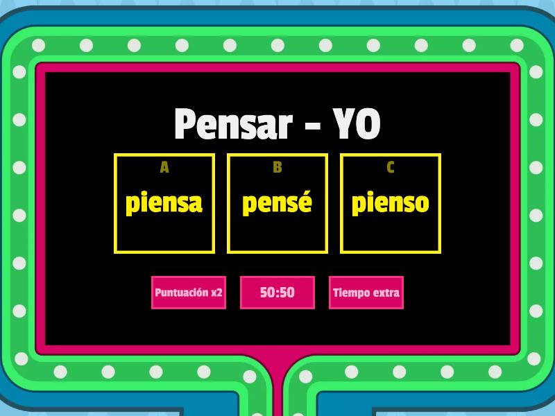 VERBO: PENSAR - CONJUGACION - Concurso De Preguntas