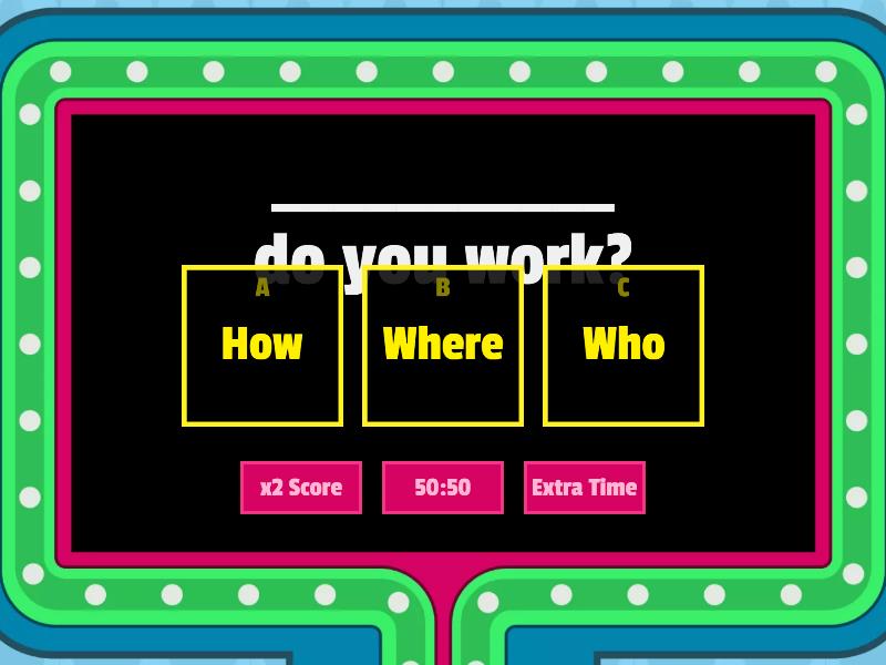 Who, what , where, when, why - Gameshow quiz