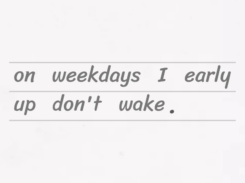 Simple present negative sentences habits reordenar