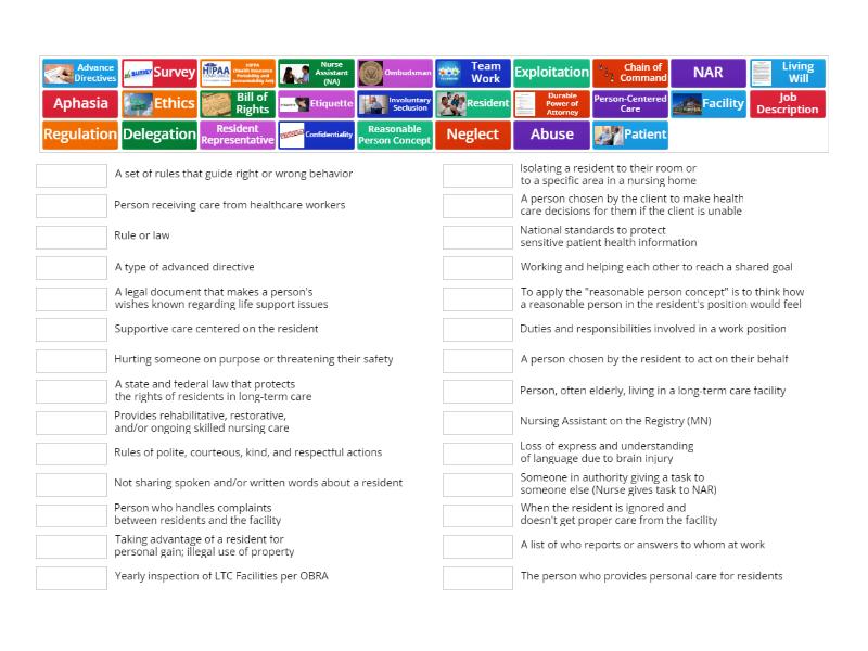 Unit 1 Vocabulary - Match Up