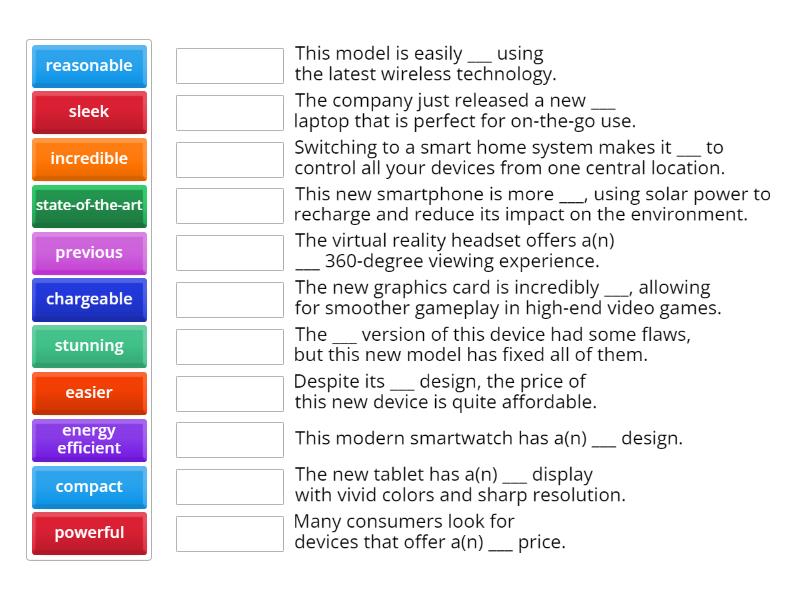 Apple’s legendary keynotes (ESL Brains, adjectives) - Match up