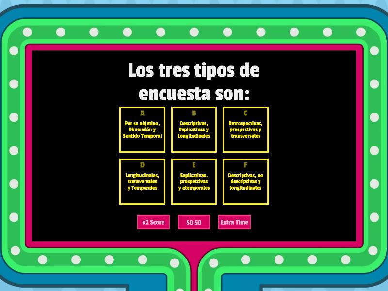 Clasificación Y Tipos De Estudios De Encuesta - Concurso De Preguntas