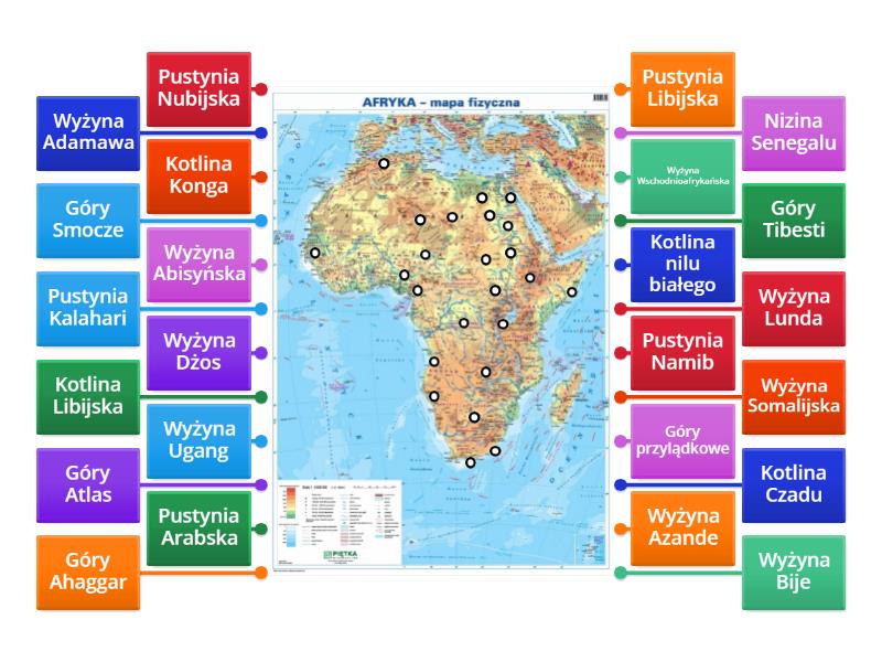 Afryka Mapa Fizyczna Labelled Diagram 8439