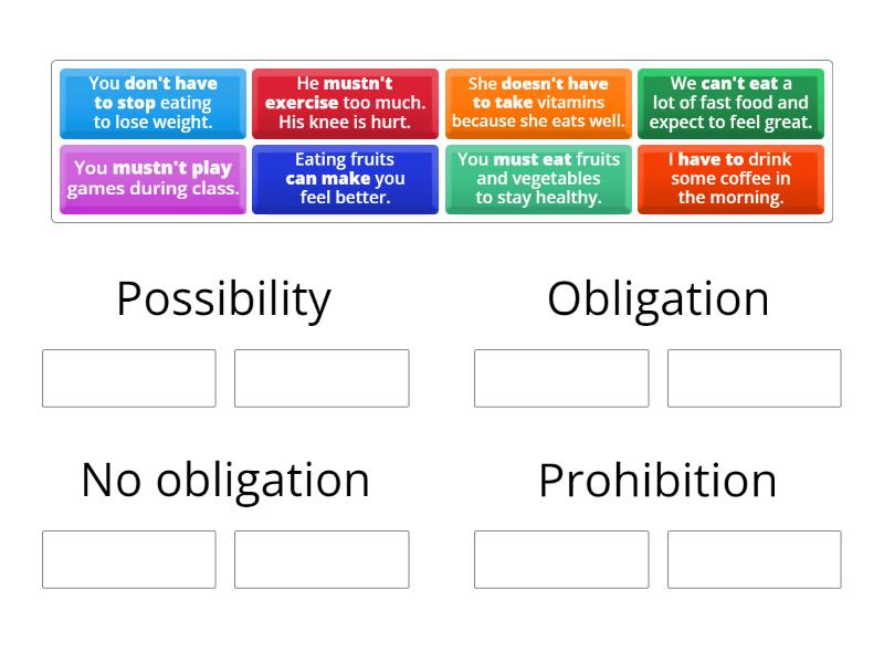 Modal Verbs - Group sort