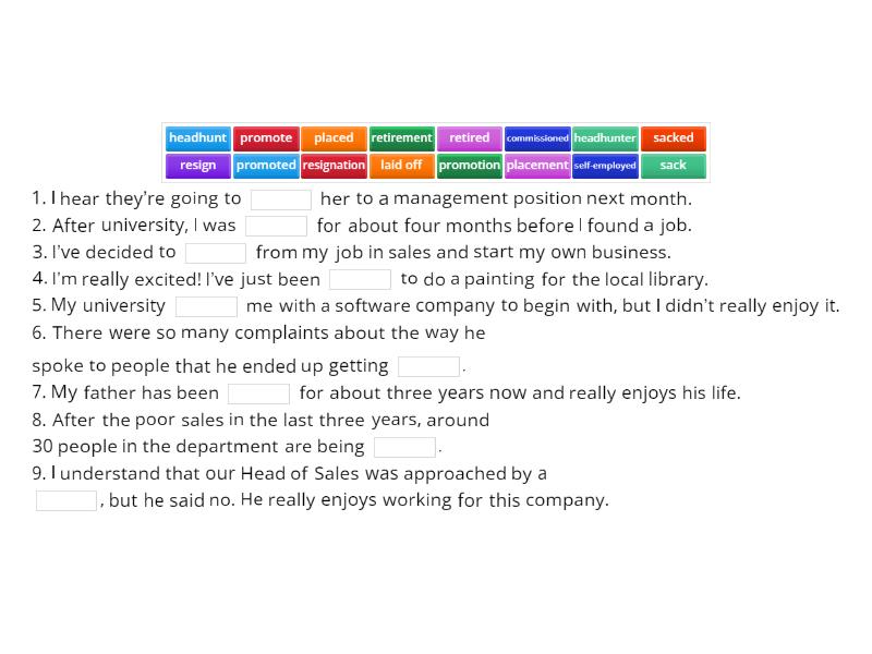 The Career Ladder 3. EBC B1.1 U4. Develop Complete the sentence
