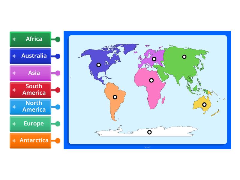 7 Continents - Labelled diagram