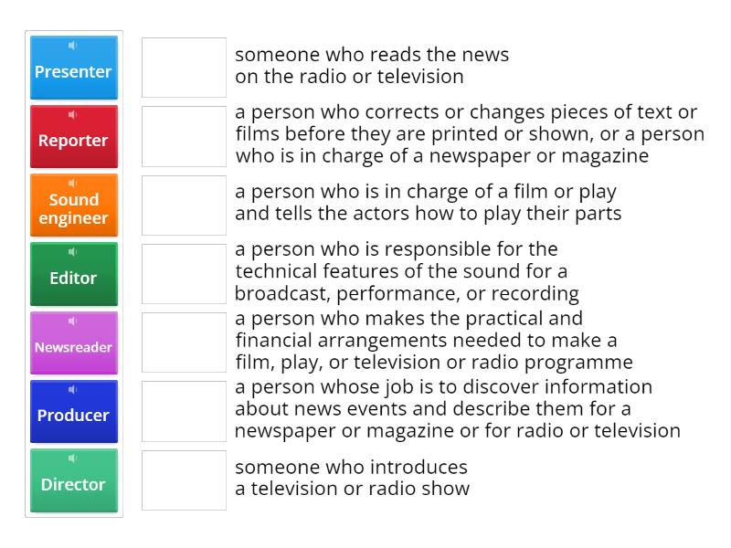 Spotlight 8 Unit 7d Media jobs - Match up