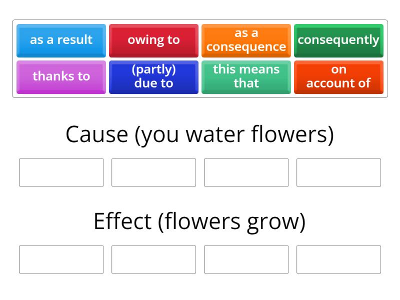 Cause and effect cards - Group sort