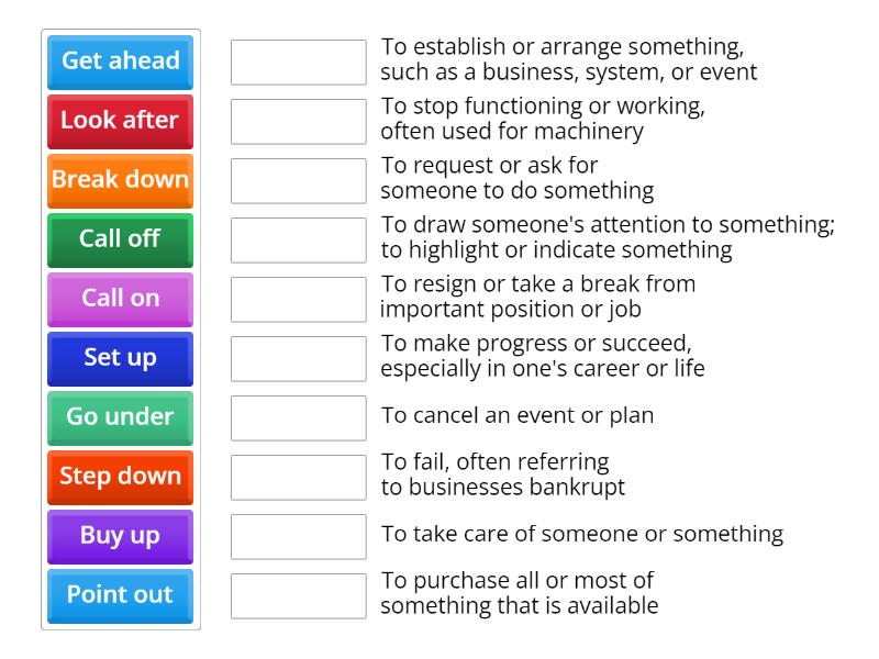 2611 phrasal verbs - Match up