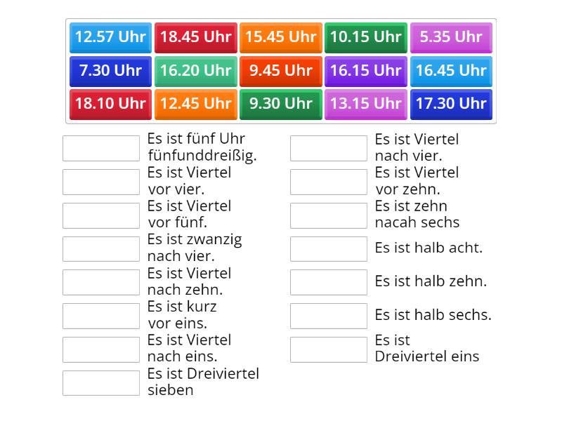 Uhrzeiten - Match up