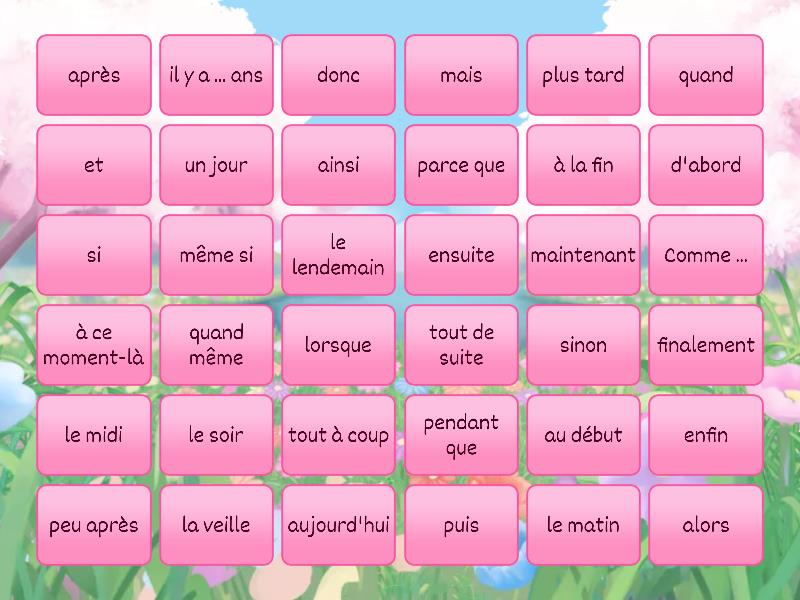 Les mini-mots pour structurer un texte - Flip tiles