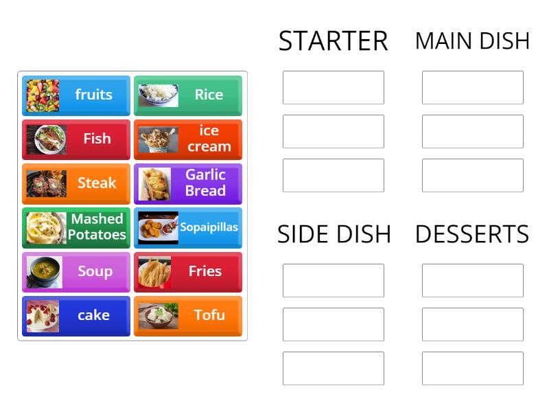 RESTAURANT MENU - Group sort