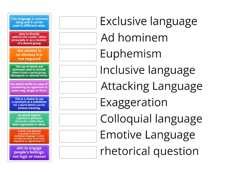 Persuasive Technique Quiz - Match Up