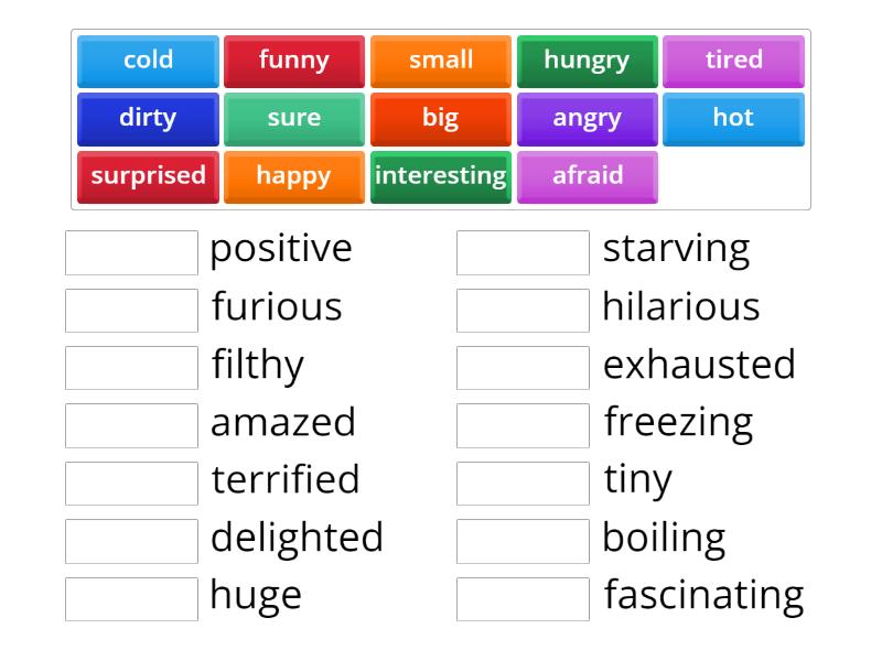 Strong adjectives 2B - Match up