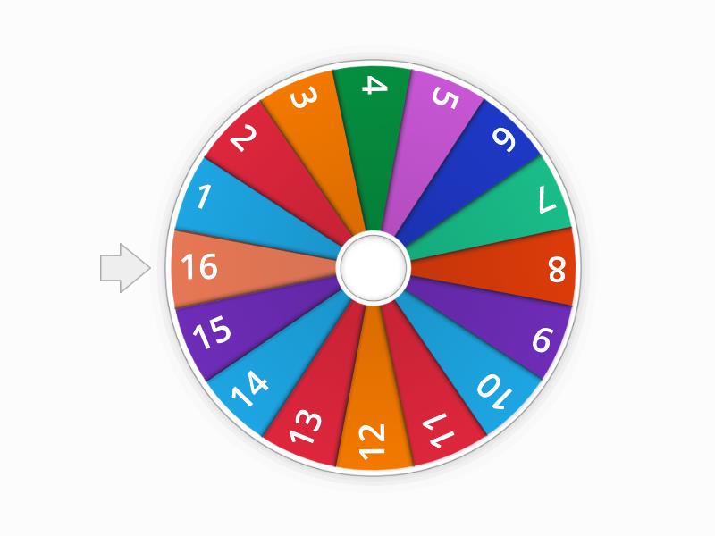 Random number selector 1 16 random wheel