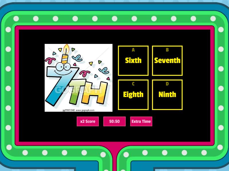 Ordinal Numbers - Gameshow Quiz