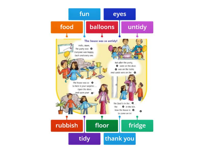 FF 2 Unit 14 The house was so untidy! - Labelled diagram