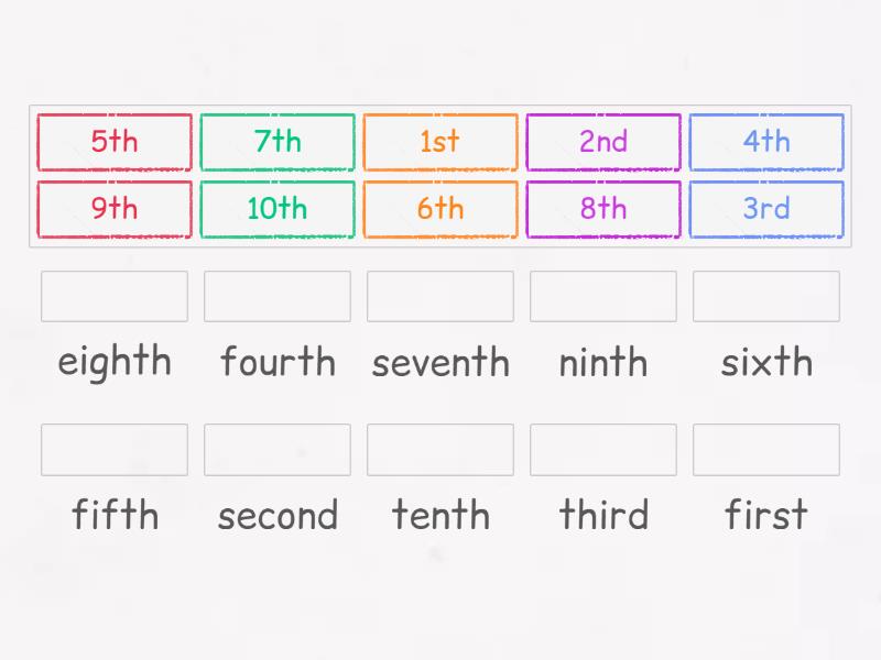 LL 3.7.2 Ordinal Numbers - Match up