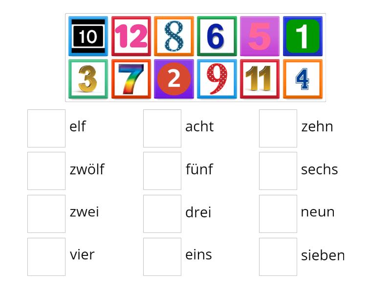 Zahlen 1-20 - Match up