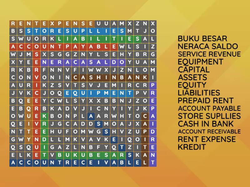 TEKA - TEKI SILANG DASAR - DASAR AKUNTANSI - Wordsearch