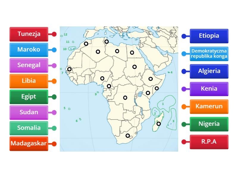 Mapa Afryki Labelled Diagram