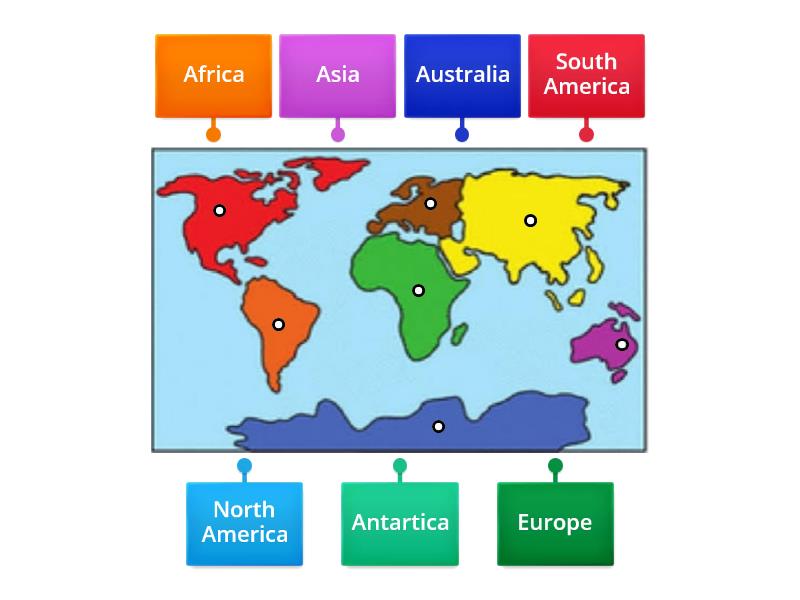 Seven Continents - Labelled diagram