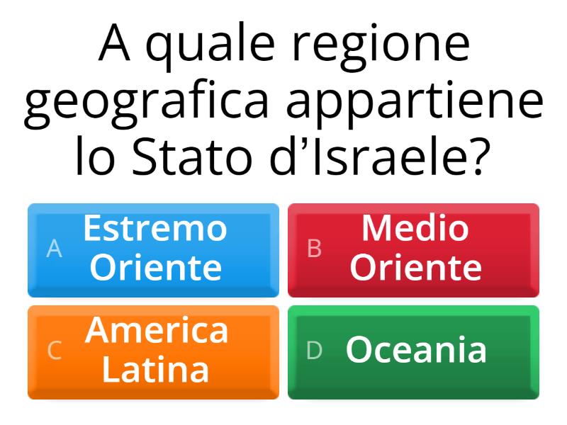ISRAELE E PALESTINA - Quiz