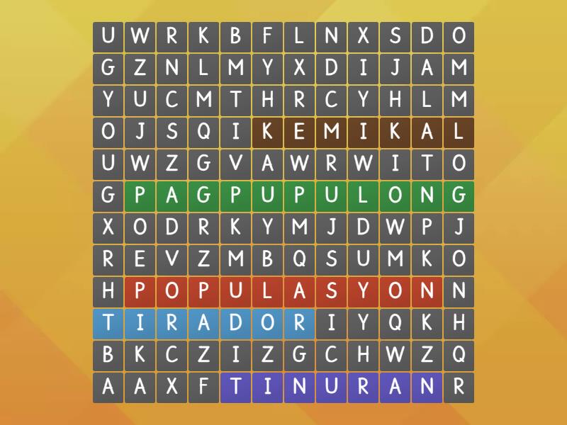 PAGPAPAYAMAN NG TALASALITAAN - Wordsearch