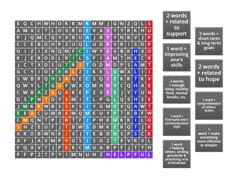 Practices Of Resilience Wordsearch