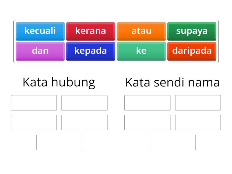 Kata hubung dan Kata sendi nama - Group sort