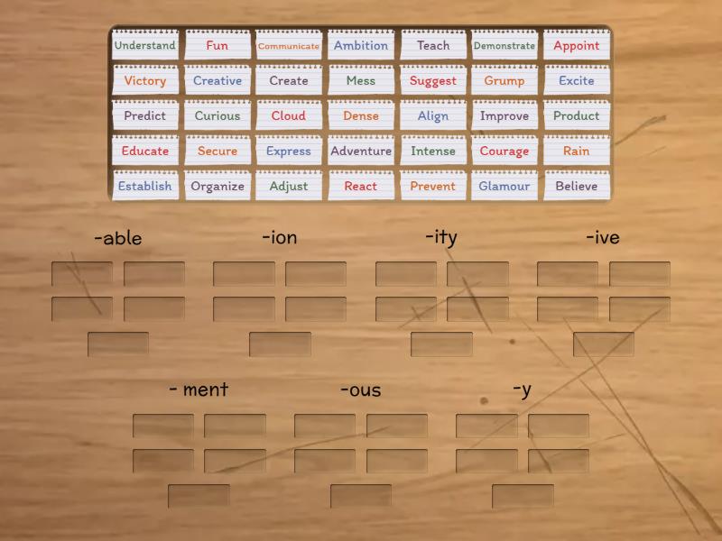 SUFFIXES - Group sort