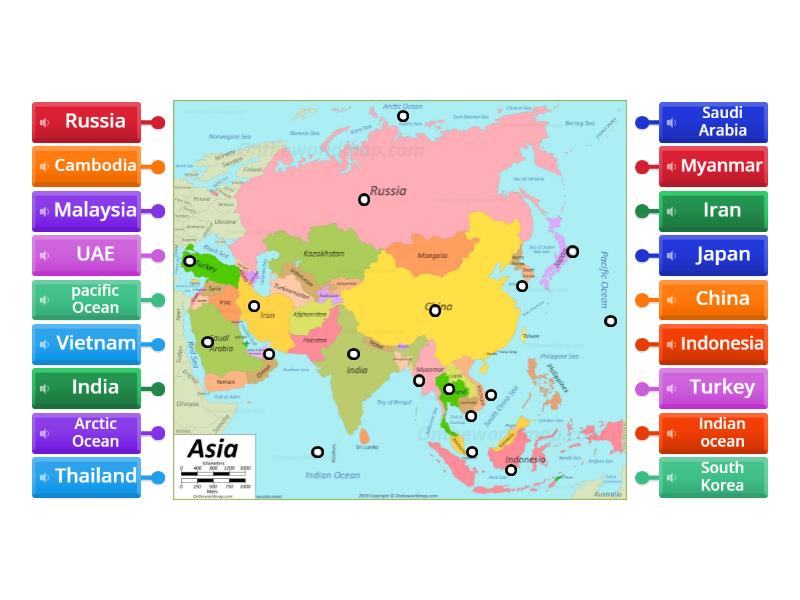 Asia-Map - Labelled diagram
