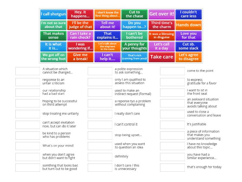 Useful Expressions... - Match up