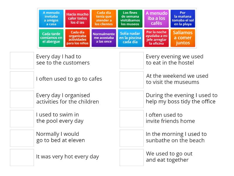 Higher Spanish Directed Writing 5 - Match up