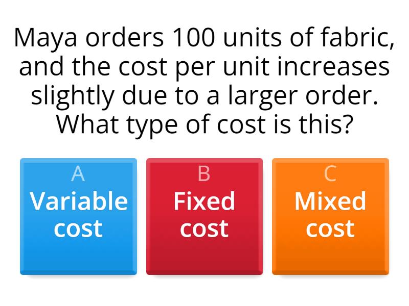 Types of costs! - Quiz