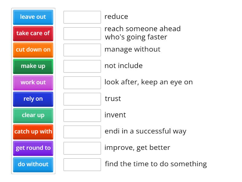Mixed Phrasal Verbs 1 FCE - Match up