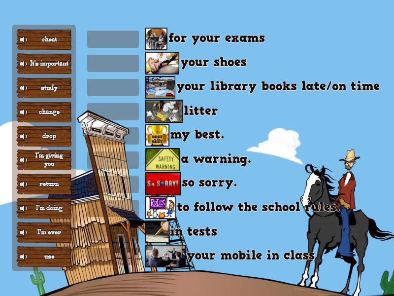 Brainy 5. Unit 5. Behaviour at school - Match up