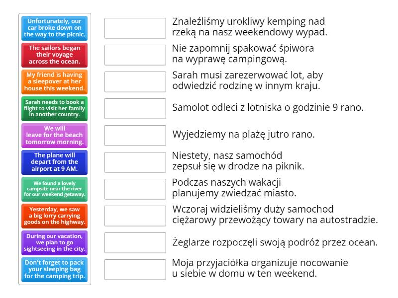 Uzupełnij Zdania Zad 6 Str 42 Historia Klasa 4 zdania - Match up