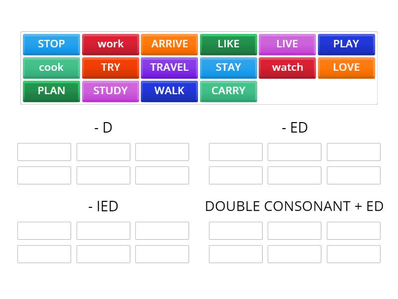 past simple regular verbs - Group sort